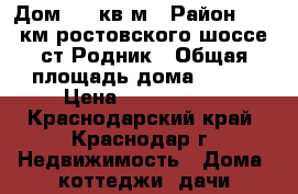 Дом 100 кв.м › Район ­ 13 км.ростовского шоссе.ст Родник › Общая площадь дома ­ 100 › Цена ­ 2 200 000 - Краснодарский край, Краснодар г. Недвижимость » Дома, коттеджи, дачи продажа   . Краснодарский край,Краснодар г.